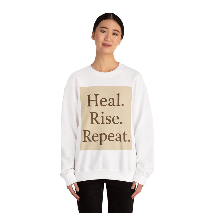 LEV8HER Signature Crewneck – Heal. Rise. Repeat.