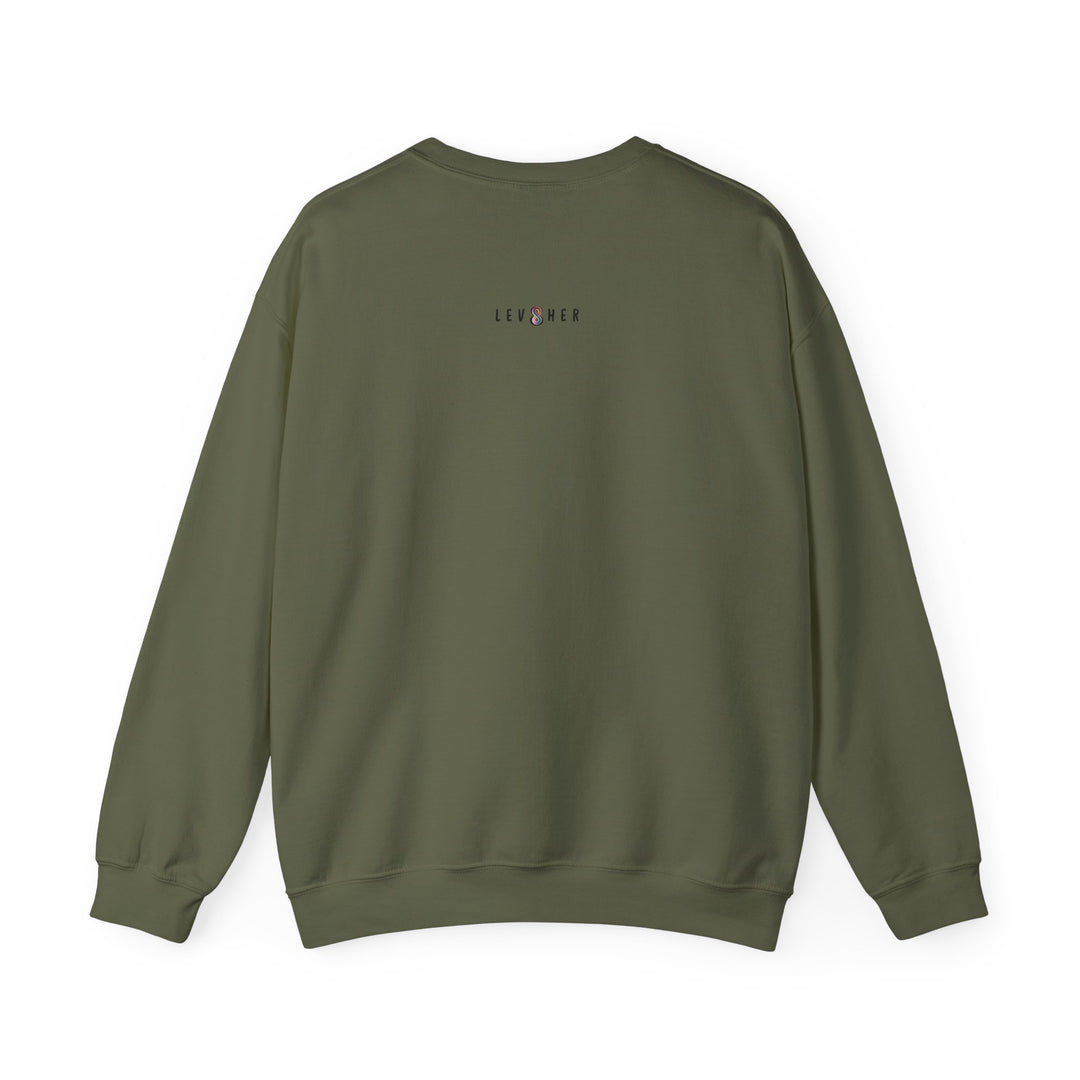LEV8HER Signature Crewneck – Heal. Rise. Repeat.