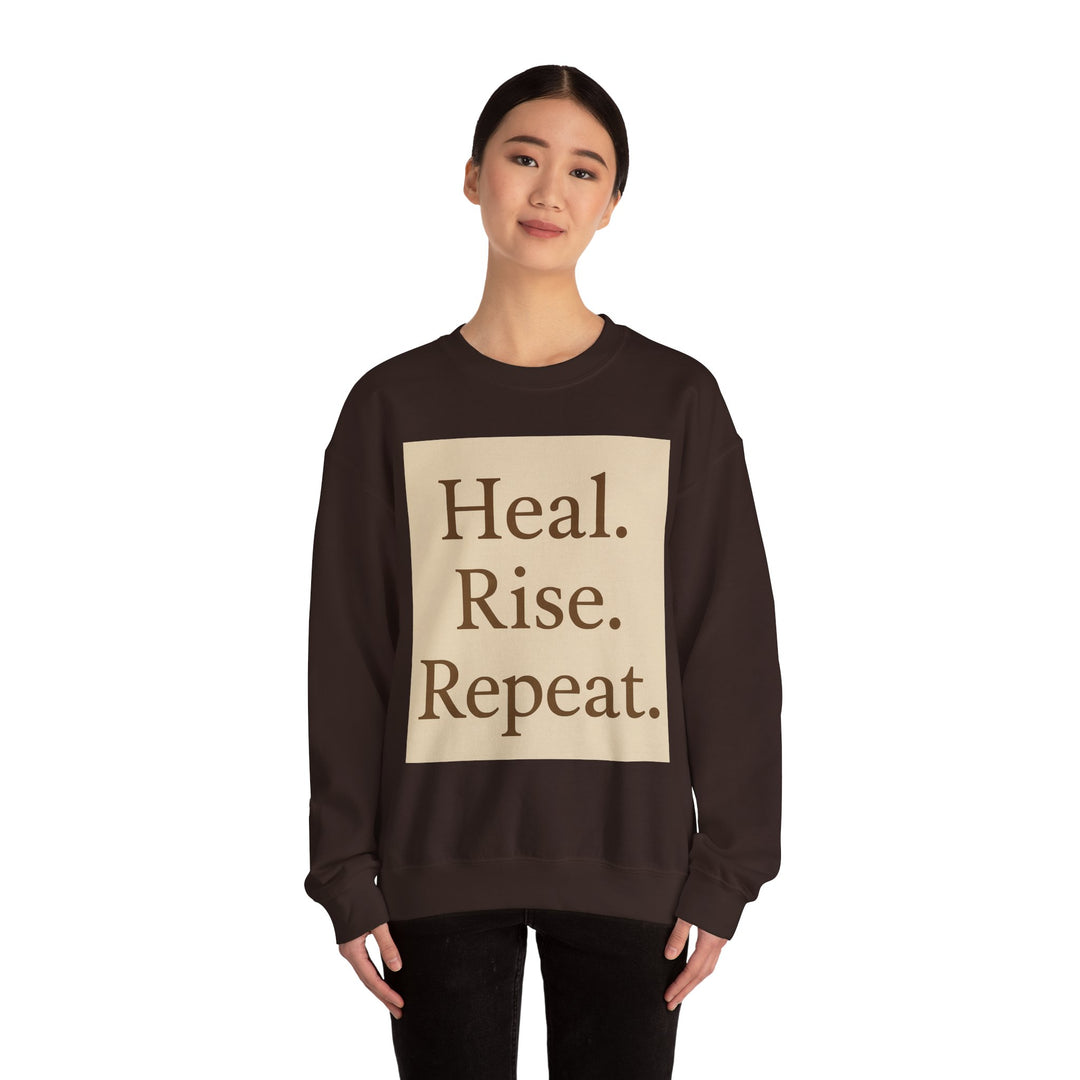 LEV8HER Signature Crewneck – Heal. Rise. Repeat.