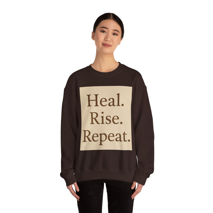LEV8HER Signature Crewneck – Heal. Rise. Repeat.