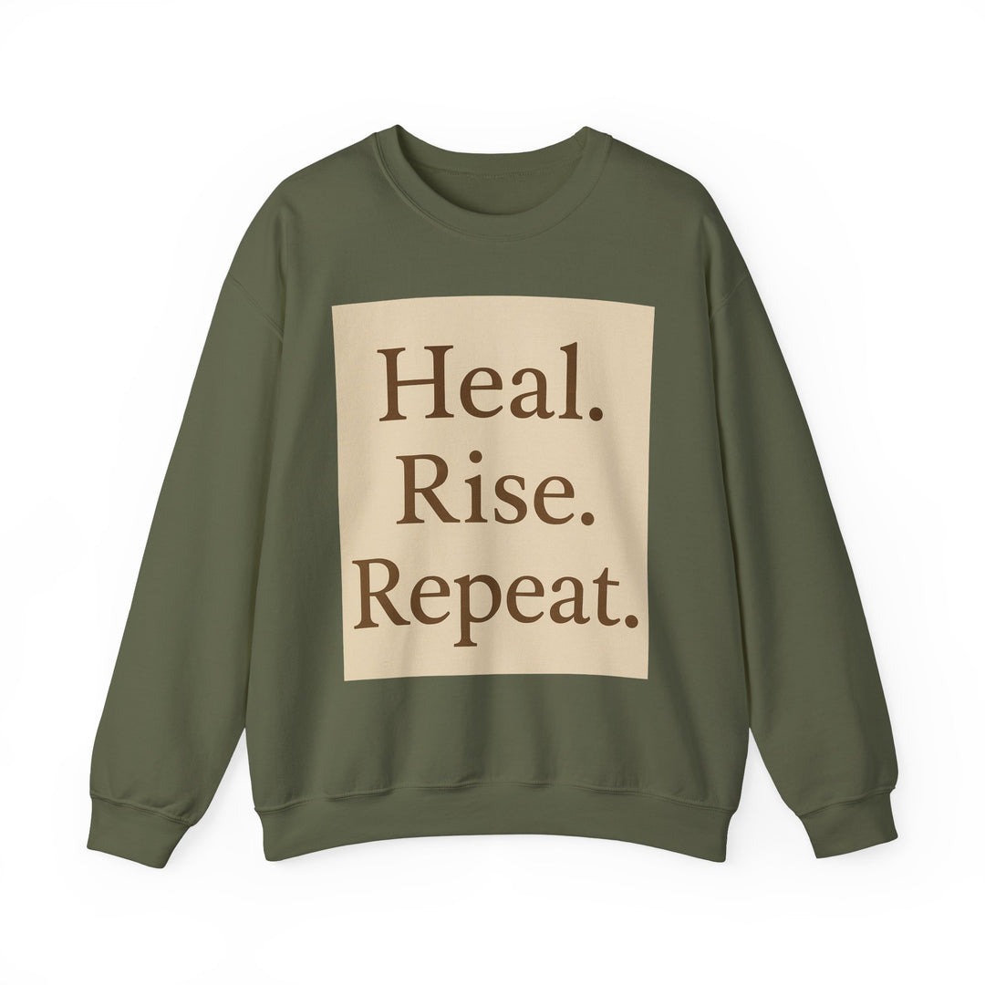 LEV8HER Signature Crewneck – Heal. Rise. Repeat.