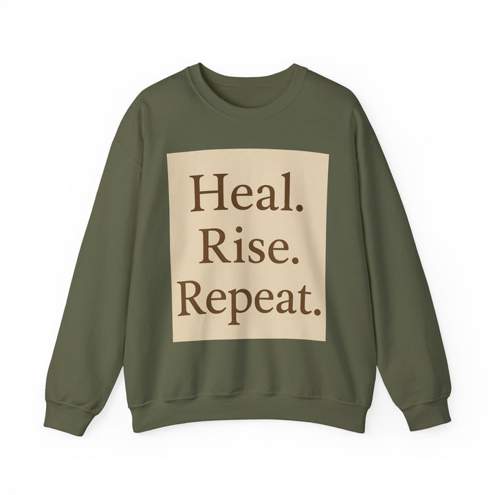 LEV8HER Signature Crewneck – Heal. Rise. Repeat.