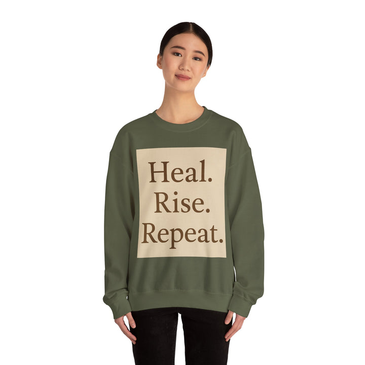LEV8HER Signature Crewneck – Heal. Rise. Repeat.