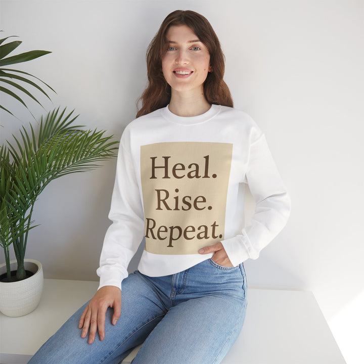 LEV8HER Signature Crewneck – Heal. Rise. Repeat.