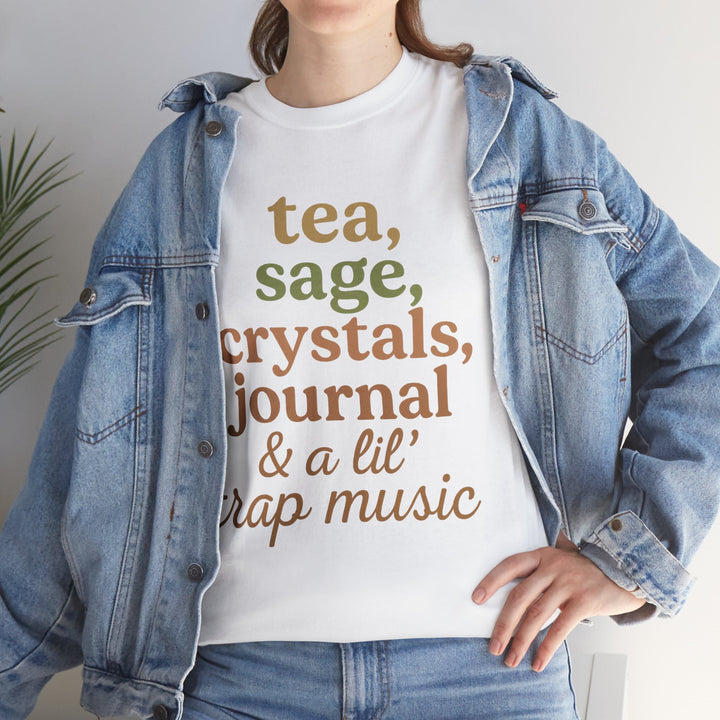 Tea, Sage, Crystals, Journal & Trap Music" Self-Care Tee | LEV8HER