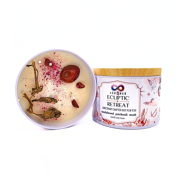 Ecliptic Retreat Candle | 100% Soy Wax | Nag Champa-Inspired Relaxing Scent – LEV8HER Collection