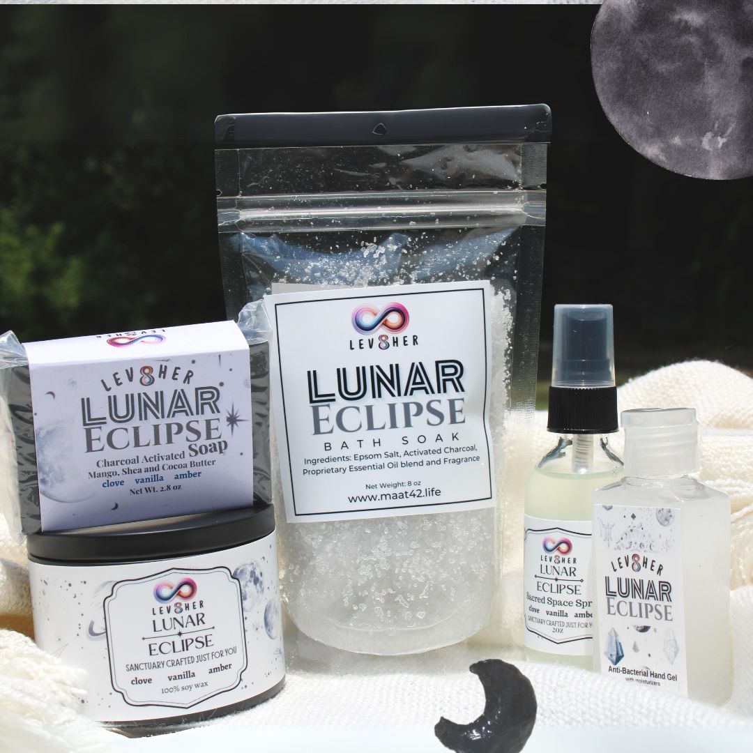 LEV8HER GIFT BOX- Soap, Sanitizer, Bath Salts, Hand Sanitizer and Exfoliator